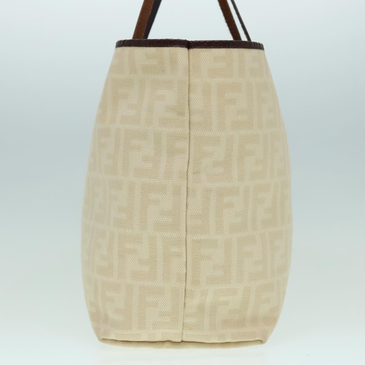 FENDI Zucca Canvas Tote Bag Beige Auth 88269