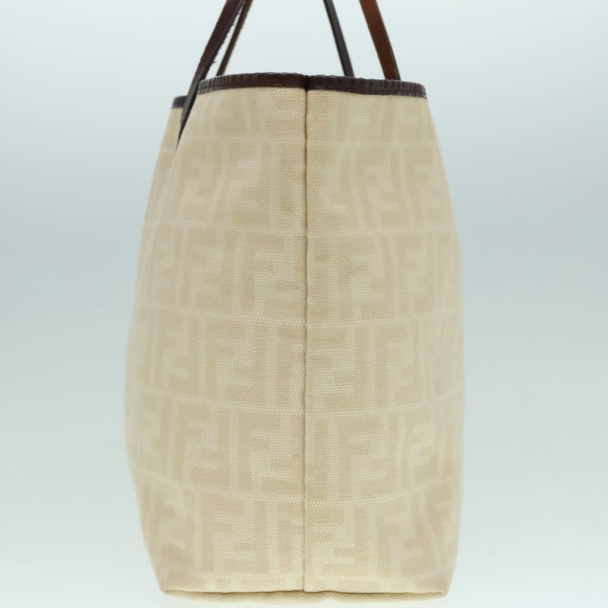 FENDI Zucca Canvas Tote Bag Beige Auth 88269