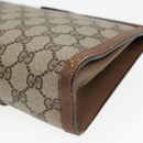 GUCCI GG Supreme Web Sherry Line Clutch Bag PVC Beige Red 89 01 032 Auth 88286-15