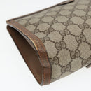 GUCCI GG Supreme Web Sherry Line Clutch Bag PVC Beige Red 89 01 032 Auth 88286-16