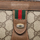 GUCCI GG Supreme Web Sherry Line Clutch Bag PVC Beige Rot 89 01 032 Auth 88286-8