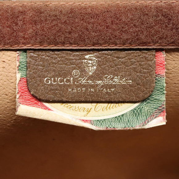 GUCCI GG Supreme Web Sherry Line Clutch Bag PVC Beige Rot 89 01 032 Auth 88286