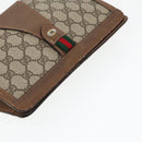 GUCCI GG Supreme Web Sherry Line Clutch Bag PVC Beige Red 89 01 032 Auth 88286-5