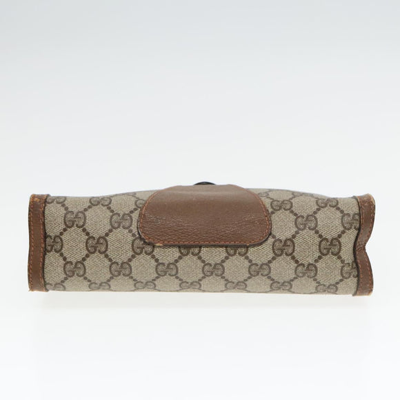GUCCI GG Supreme Web Sherry Line Clutch Bag PVC Beige Rot 89 01 032 Auth 88286