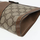 GUCCI GG Supreme Web Sherry Line Clutch Bag PVC Beige Red 89 01 032 Auth 88286-7