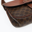 CELINE Macadam Canvas Shoulder Bag PVC Leather Brown Gold Auth 88287-15