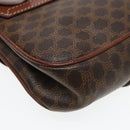 CELINE Macadam Canvas Shoulder Bag PVC Leather Brown Gold Auth 88287-17