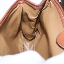 CELINE Macadam Canvas Shoulder Bag PVC Leather Brown Gold Auth 88287-20