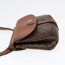 CELINE Macadam Canvas Shoulder Bag PVC Leather Brown Gold Auth 88287-3