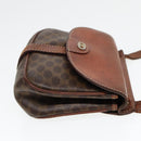 CELINE Macadam Canvas Shoulder Bag PVC Leather Brown Gold Auth 88287-4