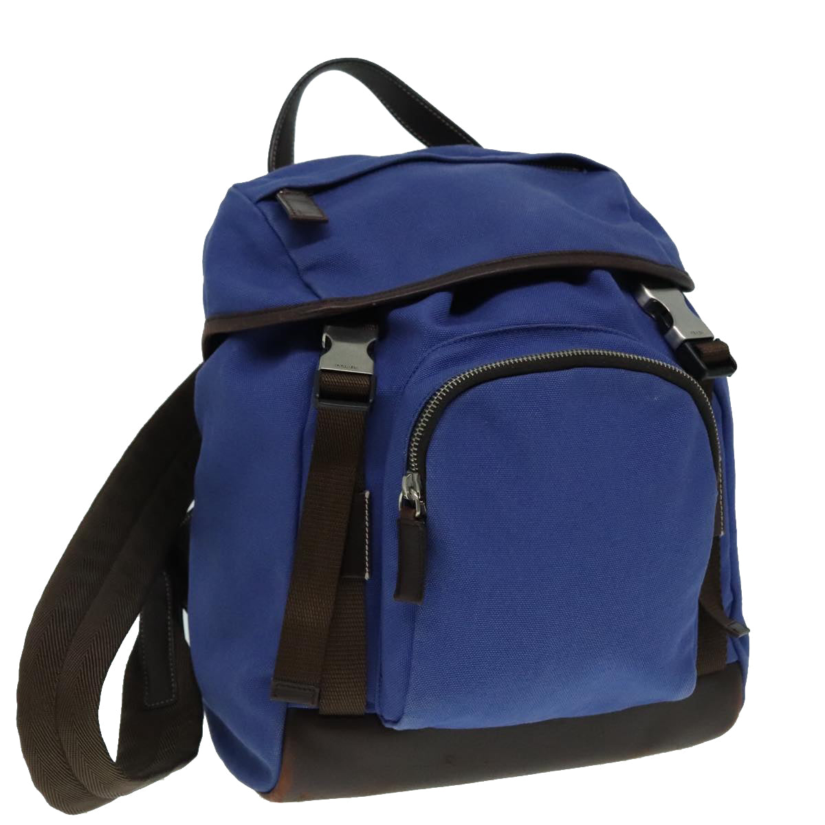 PRADA Backpack Canvas Blue Auth 88293