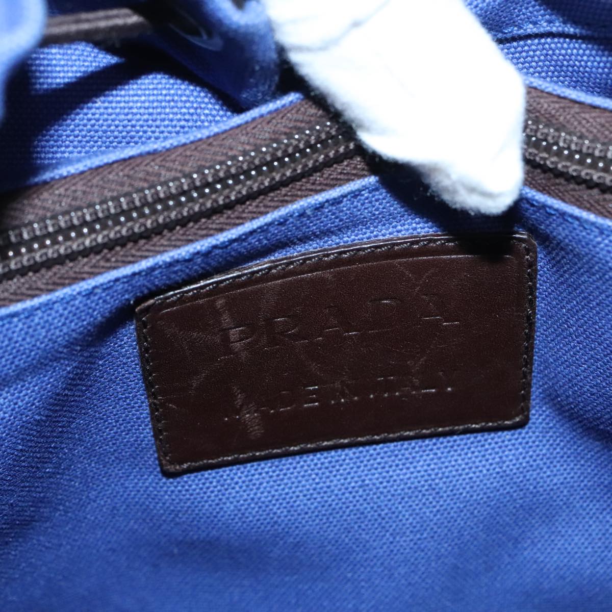 PRADA Backpack Canvas Blue Auth 88293