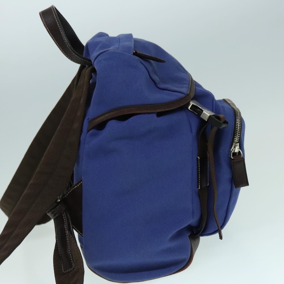 PRADA Backpack Canvas Blue Auth 88293