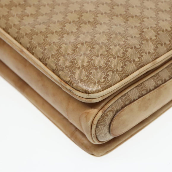 CELINE Macadam Canvas Umhängetasche Beige Auth 88295