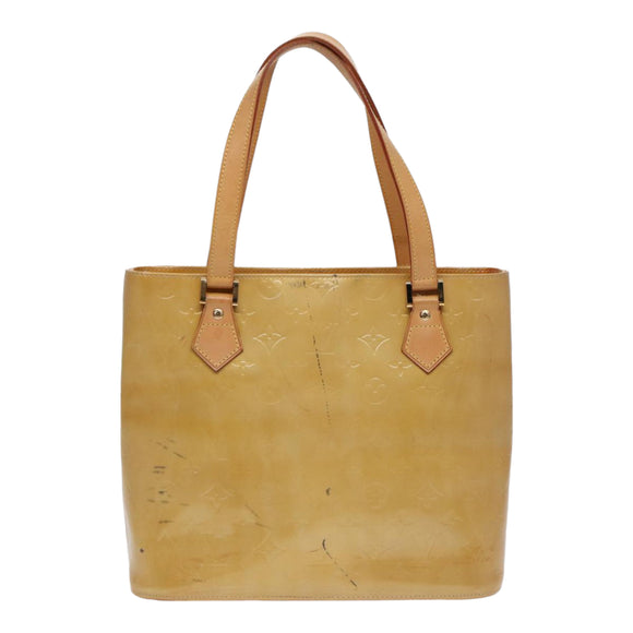 LOUIS VUITTON Monogram Vernis Houston Handtasche Beige M91004 LV Auth 88302