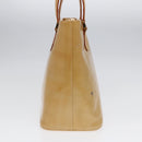 LOUIS VUITTON Monogram Vernis Houston Hand Bag Beige M91004 LV Auth 88302-3