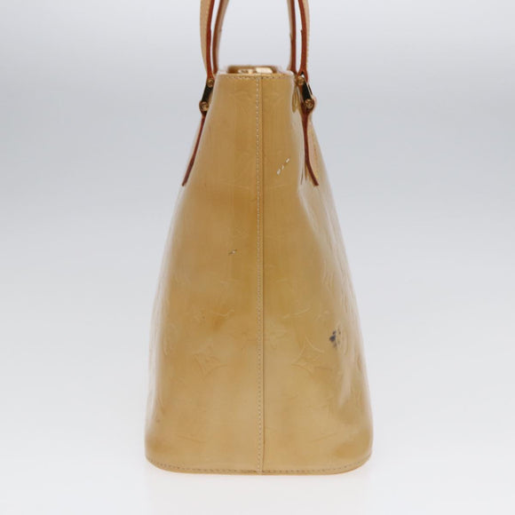 LOUIS VUITTON Monogram Vernis Houston Hand Bag Beige M91004 LV Auth 88302