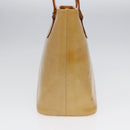 LOUIS VUITTON Monogram Vernis Houston Hand Bag Beige M91004 LV Auth 88302-4