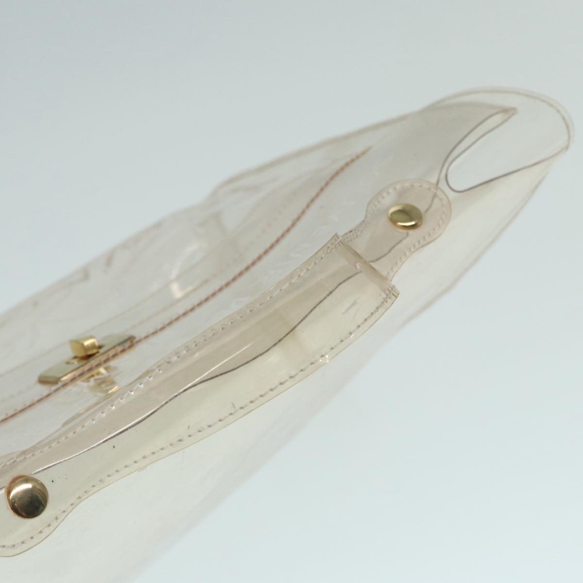 HERMES Vinyl Kelly Hand Bag Vinyl Clear Auth 88306