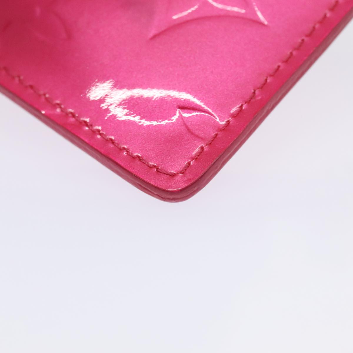 LOUIS VUITTON Vernis Pochette Cles Coin Purse Fuchsia Pink M91250 LV Auth 88325