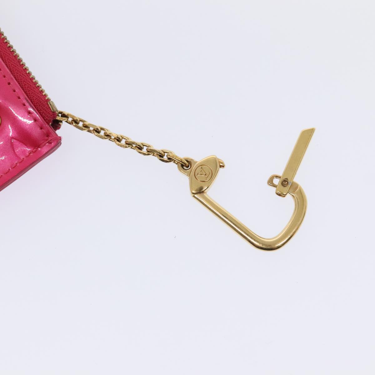 LOUIS VUITTON Vernis Pochette Cles Coin Purse Fuchsia Pink M91250 LV Auth 88325