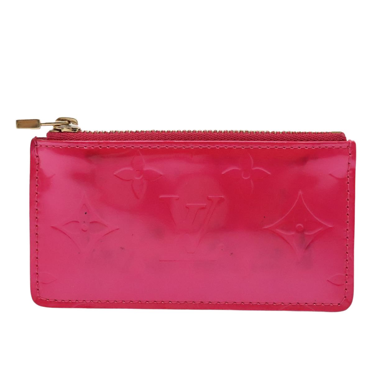 LOUIS VUITTON Vernis Pochette Cles Coin Purse Fuchsia Pink M91250 LV Auth 88325 - 0