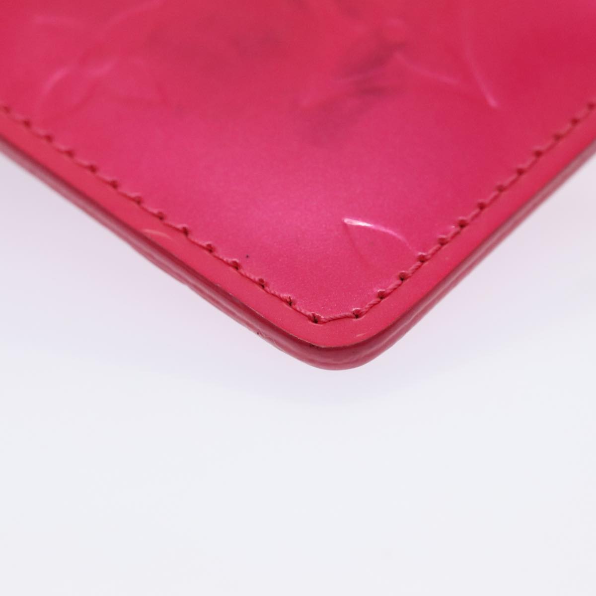 LOUIS VUITTON Vernis Pochette Cles Coin Purse Fuchsia Pink M91250 LV Auth 88325