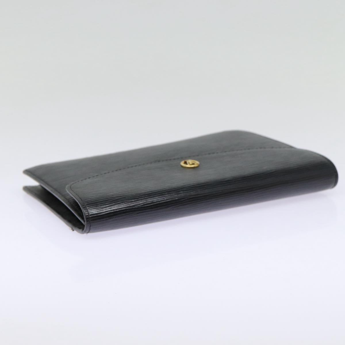 LOUIS VUITTON Epi Montaigne 23 Clutch Bag Black M52662 LV Auth 88335