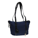 PRADA Shoulder Bag Nylon Navy Silver Auth 88342-1