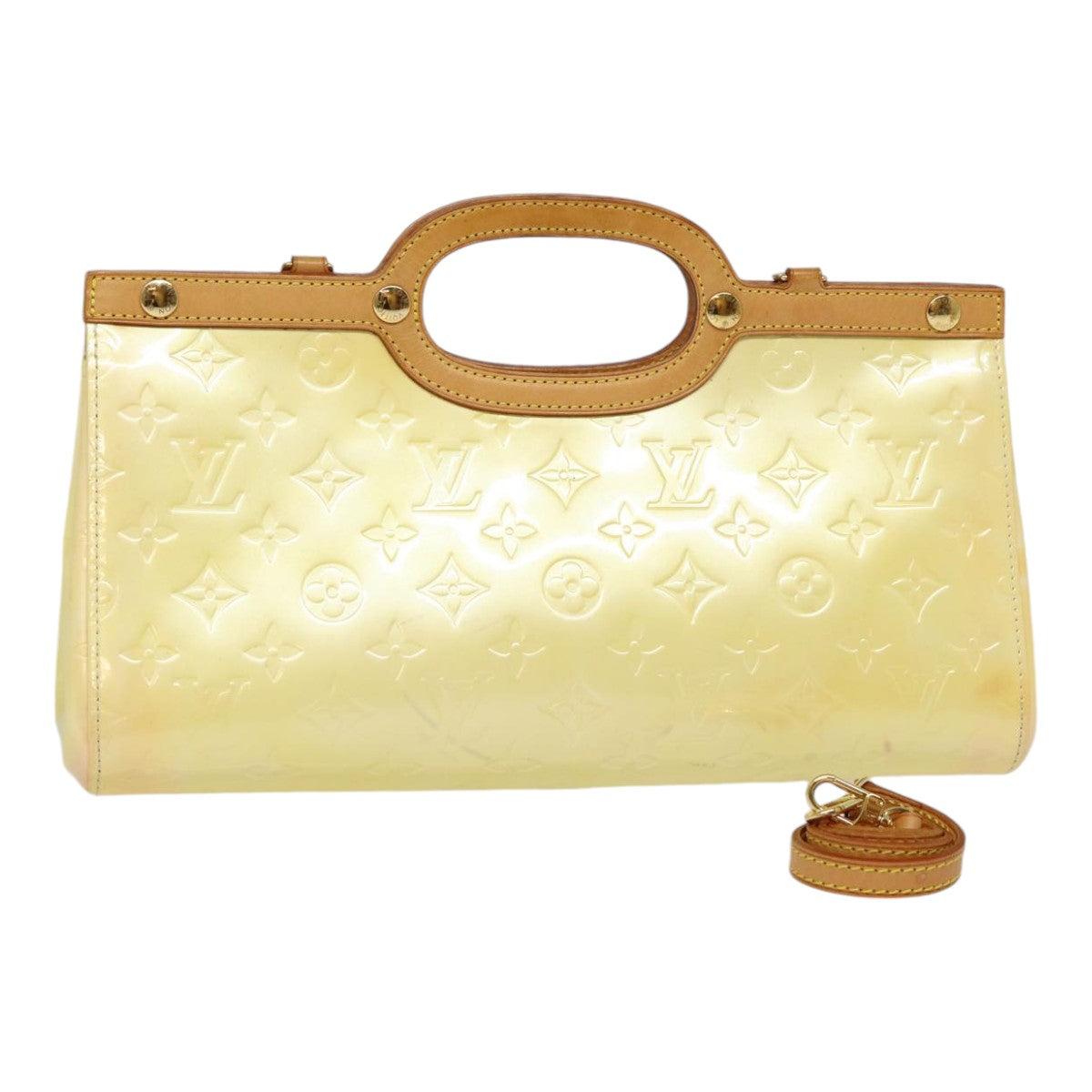 LOUIS VUITTON Monogram Vernis Roxbury Drive Hand Bag Perle M91374 LV Auth 88360