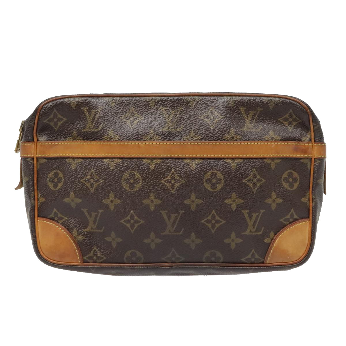 LOUIS VUITTON Monogram Compiegne 28 Clutch Bag M51845 LV Auth 88381