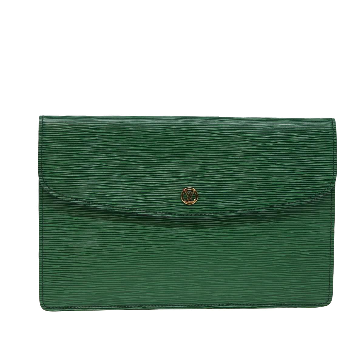 LOUIS VUITTON Epi Montaigne 27 Clutch Bag Green M52654 LV Auth 88397