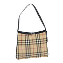 BURBERRY Nova Check Shoulder Bag PVC Beige Auth 88400-1