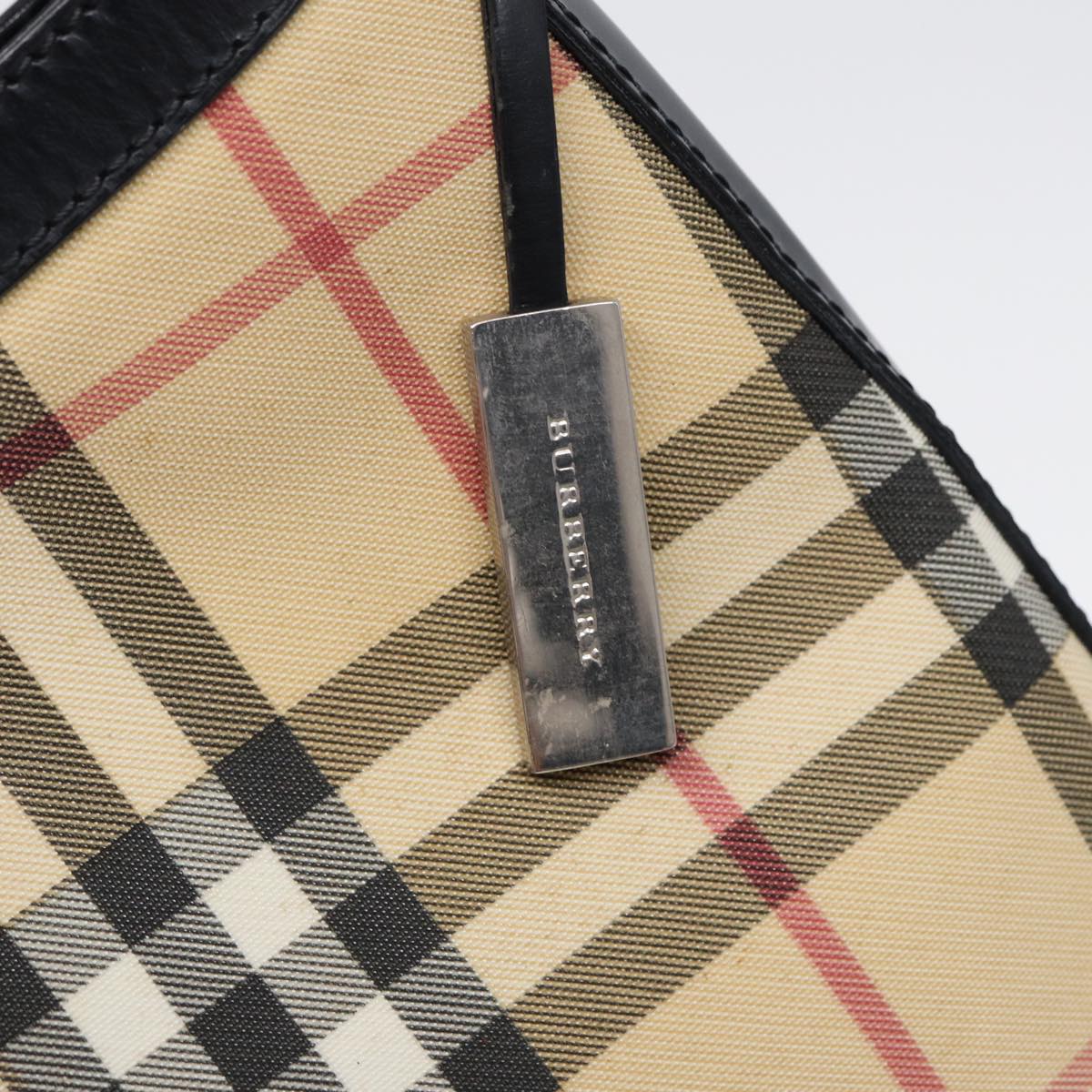 BURBERRY Nova Check Shoulder Bag PVC Beige Auth 88400