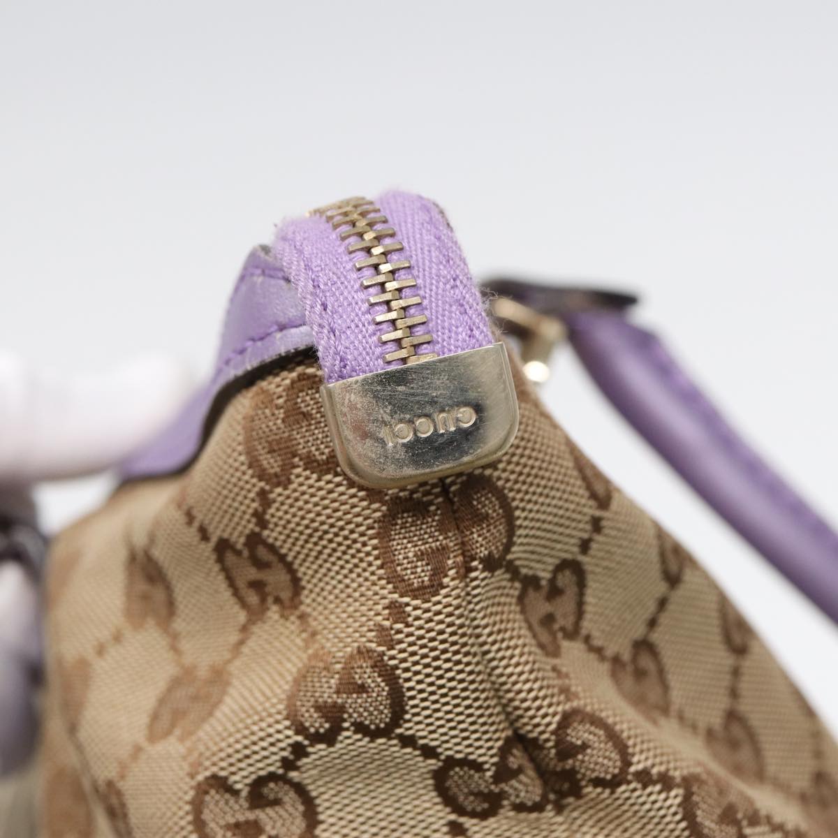 GUCCI GG Canvas Tote Bag Beige Gold 257069 Auth 88424