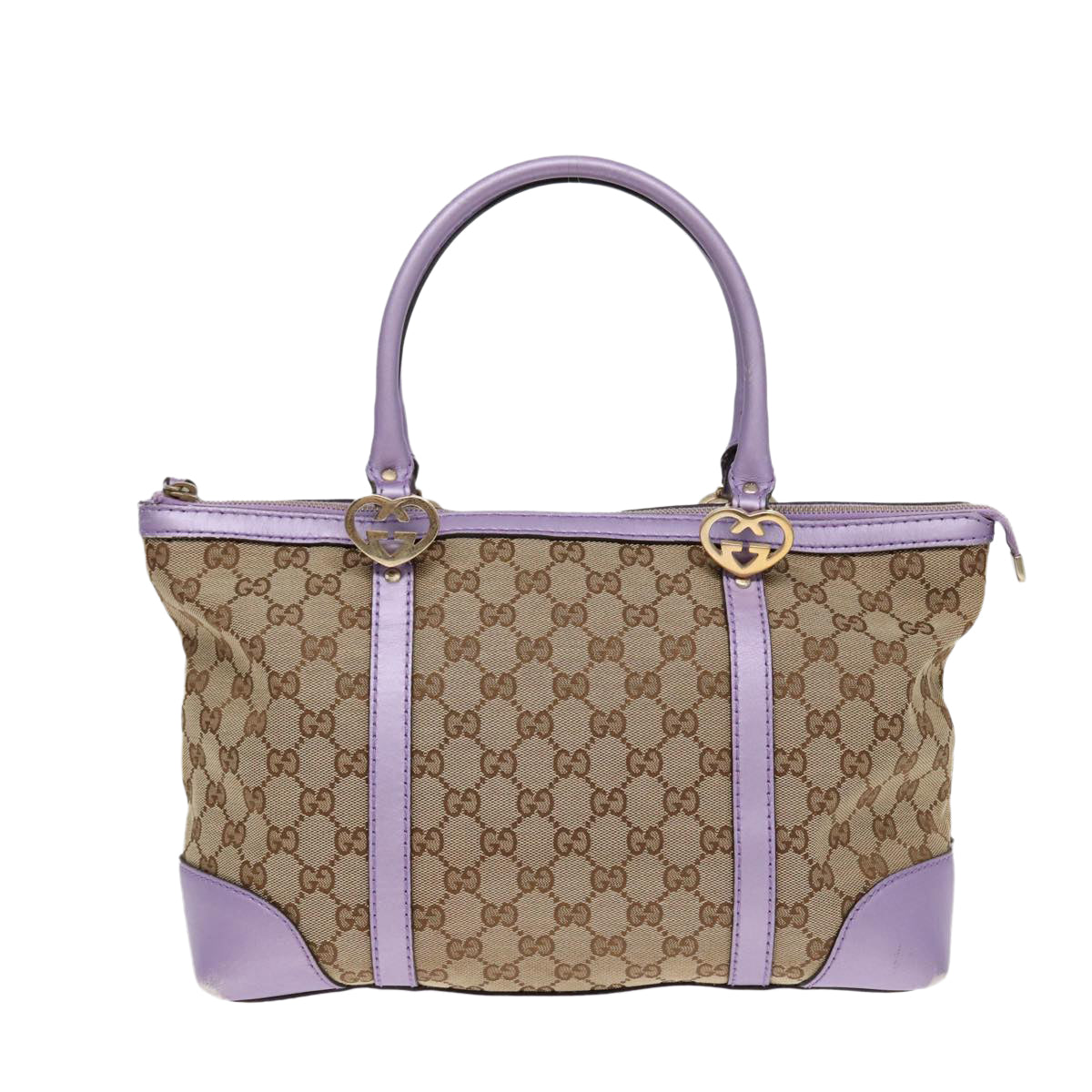 GUCCI GG Canvas Tote Bag Beige Gold 257069 Auth 88424