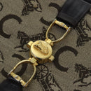 CELINE C Saluki Shoulder Bag Canvas Beige Auth 88426-18