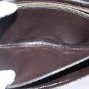 CELINE C Saluki Shoulder Bag Canvas Beige Auth 88426-12