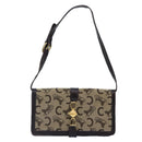 CELINE C Saluki Shoulder Bag Canvas Beige Auth 88426-13