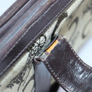 CELINE C Saluki Shoulder Bag Canvas Beige Auth 88426-10