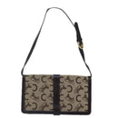 CELINE C Saluki Shoulder Bag Canvas Beige Auth 88426-2