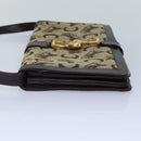 CELINE C Saluki Shoulder Bag Canvas Beige Auth 88426-3