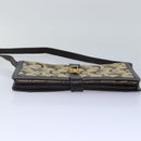 CELINE C Saluki Shoulder Bag Canvas Beige Auth 88426-5