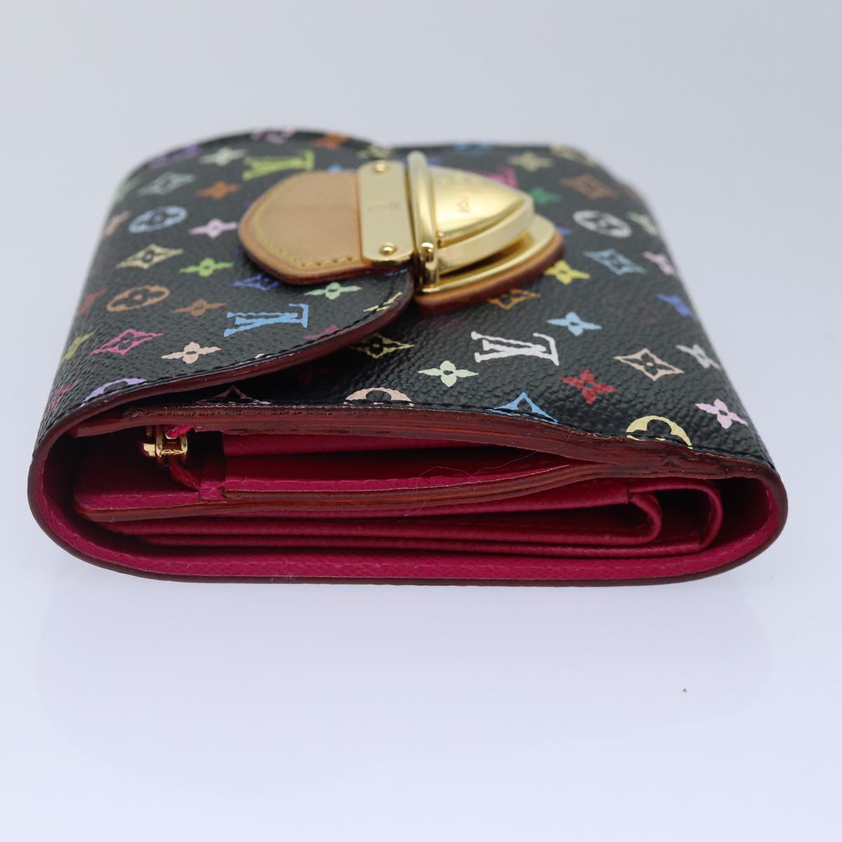 LOUIS VUITTON Multicolor Portefeuille Koala Wallet Black M58015 LV Auth 88456A