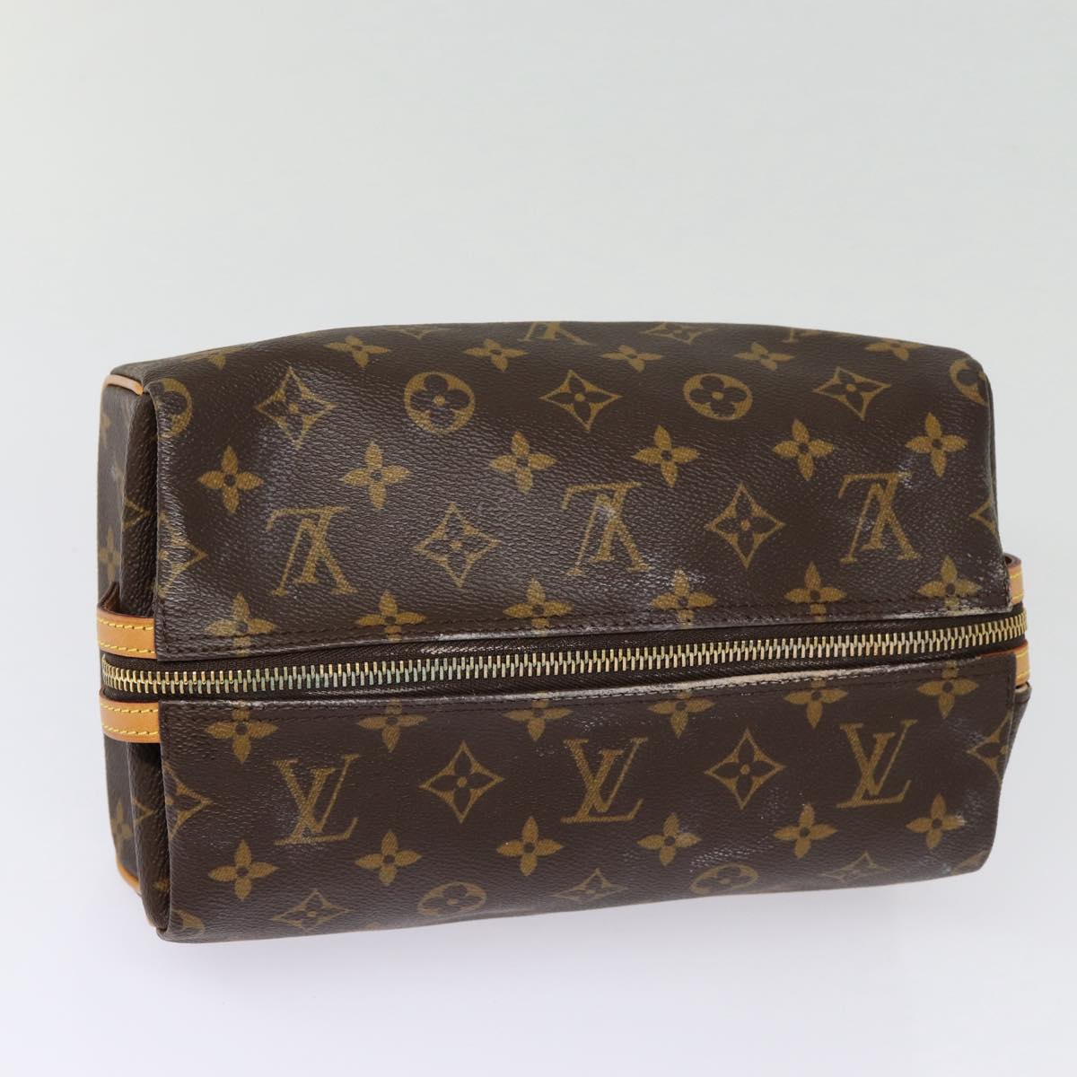 LOUIS VUITTON Monogram Trousse Patte Pression Cosmetic Pouch M47636 Auth 88458