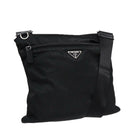 PRADA Schultertasche Nylon Schwarz Silber Original 88470-1