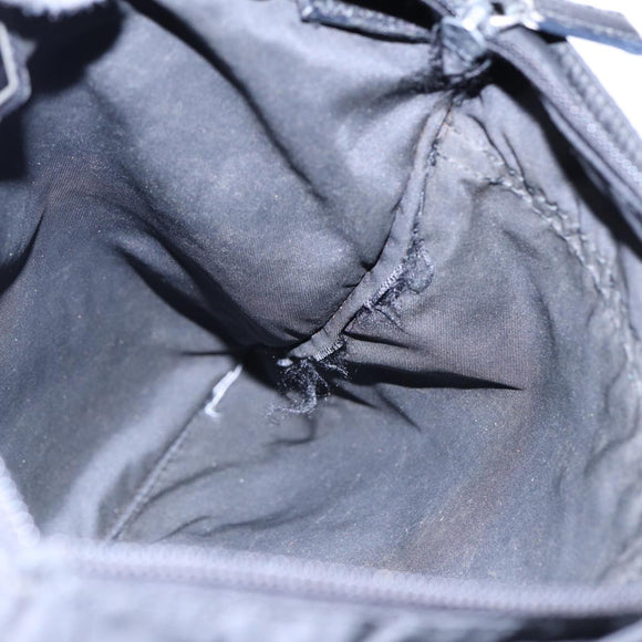 PRADA Schultertasche Nylon Schwarz Silber Original 88470