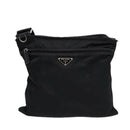 PRADA Schultertasche Nylon Schwarz Silber Original 88470-13