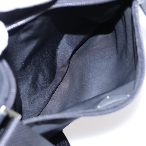 PRADA Schultertasche Nylon Schwarz Silber Original 88470