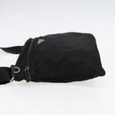 PRADA Schultertasche Nylon Schwarz Silber Original 88470-3